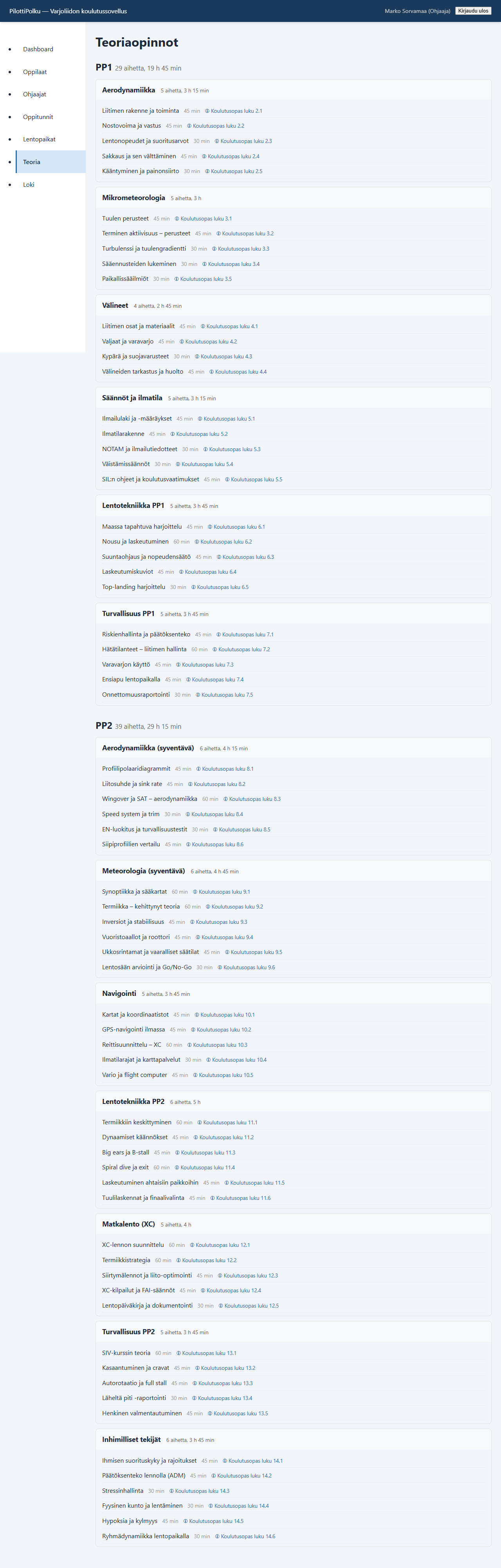 Kuva 8. Teoria-näkymä.